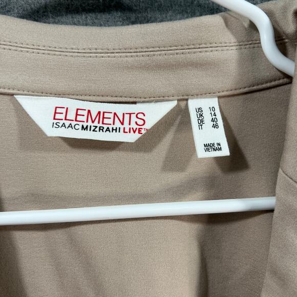 Isaac Mizrahi Live! Elements Womens Top Blazer Knit Jacket Tan Color Size Reg 10 - Picture 3 of 14